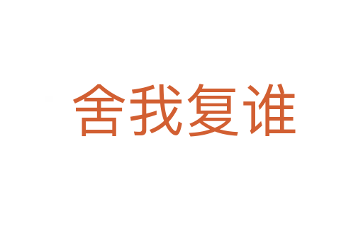 舍我复谁