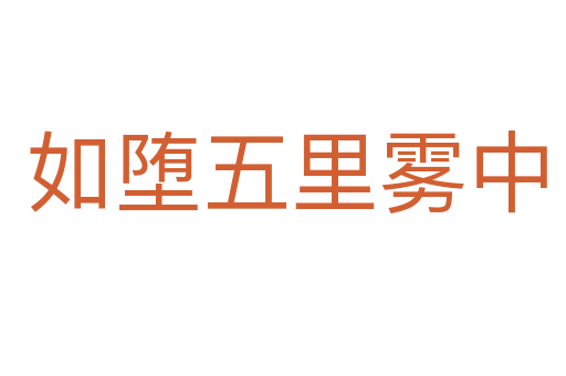 如堕五里雾中