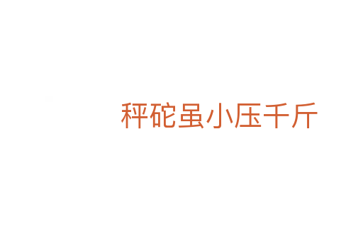 秤砣虽小压千斤