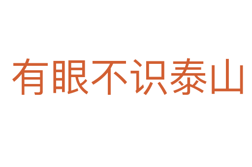 有眼不识泰山