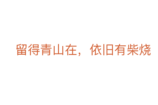 留得青山在,依旧有柴烧