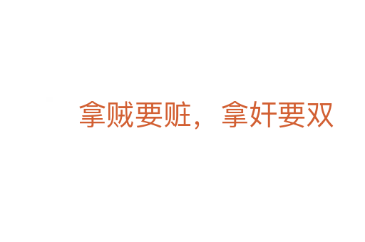 拿贼要赃,拿奸要双