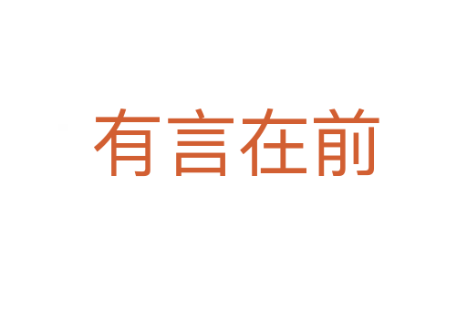 有言在前