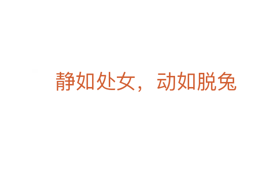 静如处女,动如脱兔