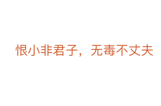 恨小非君子,无毒不丈夫