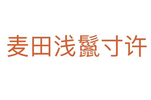 麦田浅鬣寸许