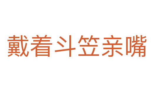 戴着斗笠亲嘴