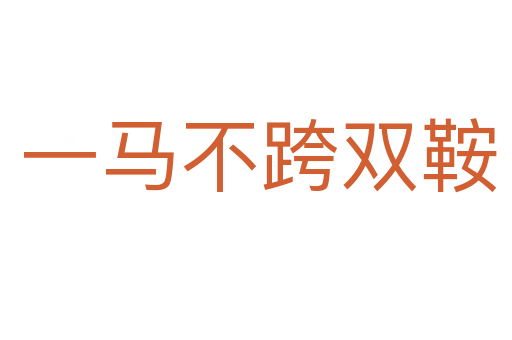 一马不跨双鞍